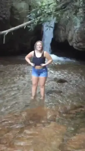 Who Wants My Big Tits In Their Face Under A Waterfall?