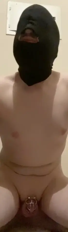 One of the better rewards I have been given in the past few weeks. I watched, caged in the corner, and then was allowed to clean his condoms.