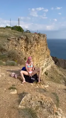 I cum from this amazing look 💦 so I always take a dildo with me and masturbate, is that okay? [OC]