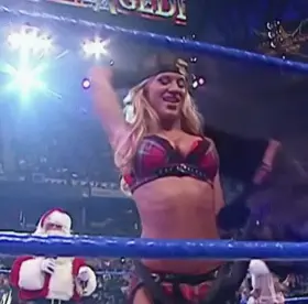Ashley Massaro dancing for Santa