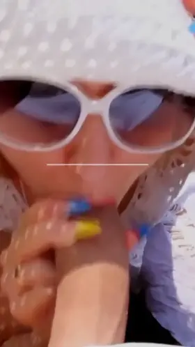 Angel-Desert - Caught having sex at the beach she continues blowing him [01:00]