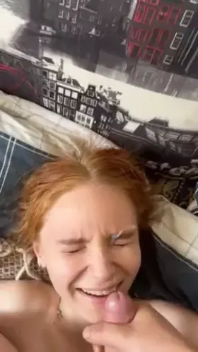 I’m always happy to take a good load on my face, just look at my smile when he covers me, can you spill your happiness on my face?)