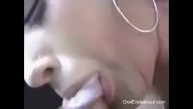 I love how she gobbles up his cum!