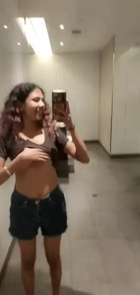 felt silly so I flashed my bestie in the public bathroom~