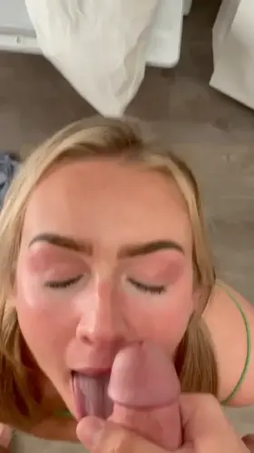Cumshot on Blonde