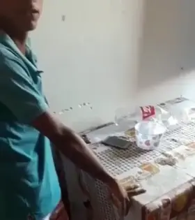 chop chop! favela thief gets his finger chopped to the point they are only hanging on his tendons.