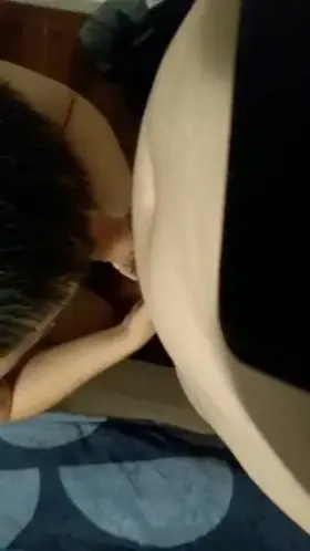 A tall hunk's POV when his dick was given a sensual blowjob by a talented short guy on his knees.