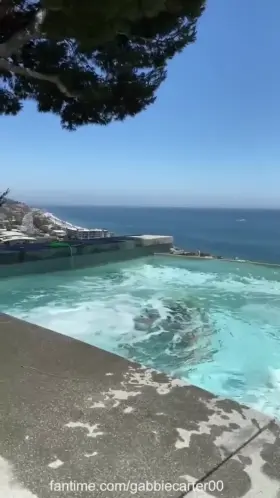 Gabbie Carter slow motion pool exit!