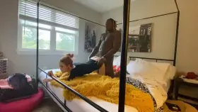 Her personal trainer is teaching her from home today