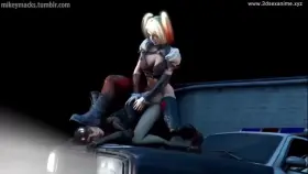 Harley Quinn car hood domination (mikeymacks)