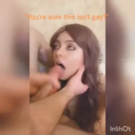 I just want someone to hold my face like that while they cum in my mouth I need to offically become a sissy girl 🥵 someone please feminize me and mark me with your cum 🥺