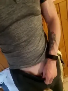 Grey sweats and no underwear. Name a better combo