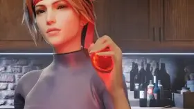 Jessie shows Cloud her special magic trick (Drills3D) [Final Fantasy]