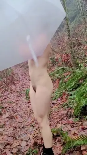 Playing butt naked in the rain! Feeling like a kid again!