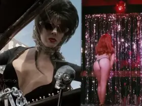 Cassandra Peterson in Elvira: Mistress of the Dark and The Working Girls (1988)