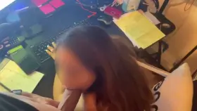 He fed me his massive cock while I was working from home