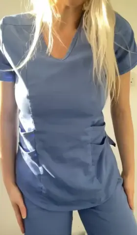 A big secret under the scrubs 🤫