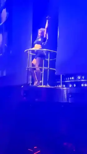 Accidental pussy flash to the whole club