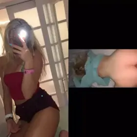 Blonde slut riding a pole