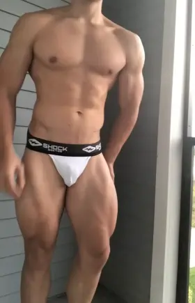Showing off my new jockstrap on my balcony 🍑