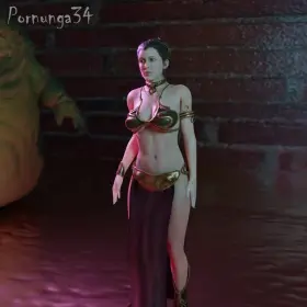 Princess Leia 3D model facial expression and jiggle physics test render (Pornunga34) [Star Wars]