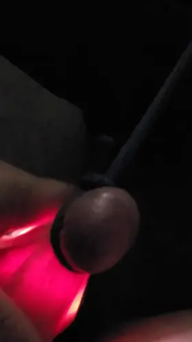 Light through the scrotum reveals spermatic cord. Requested by a fellow redditer for medical research.