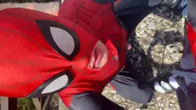 Throat fucking Spider-Man until my cum emptied in his throat