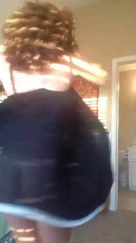 Red head dancing to Riannon