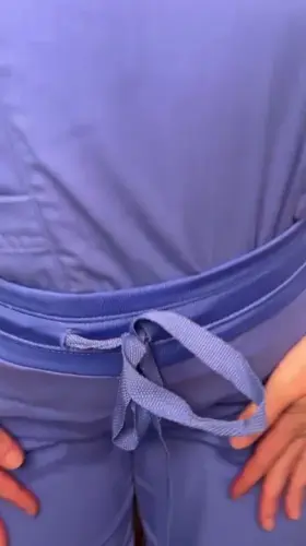 My patients will never guess the sexy black panties I wear under my scrubs