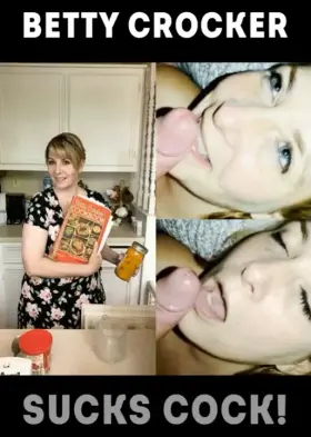 Betty Crocker wife cleaning up cum