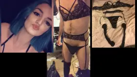 Trying on her lingerie, her panties feel like they're about to snap 😫