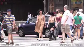 a distance shot of me with my friends in the city. Can you see what we're up to, lol?