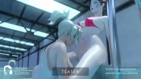 Mercy and Futa D.va at the pool - Teaser (Azure Limina)