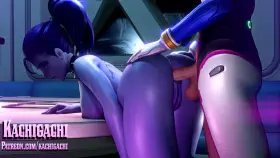 Futa D.va fucking Widowmaker (Kachigachi)