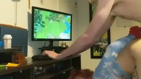 Sexy GF gets tied up and bent over while I play Minecraft