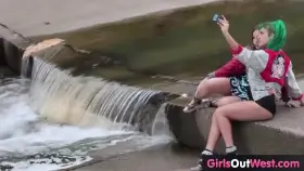 Hairy and shaved lesbians misbehave in public