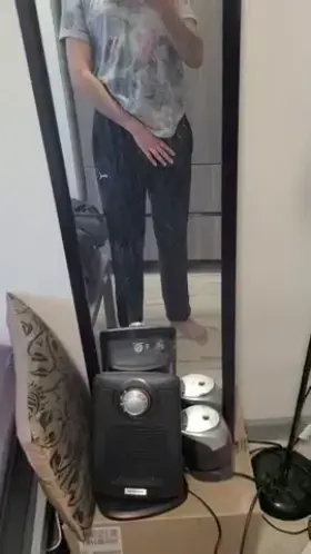 Taking my uncircumcised cock out my sweatpants for you