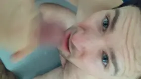 My bi friend thought I'd look better with his cum all over my face