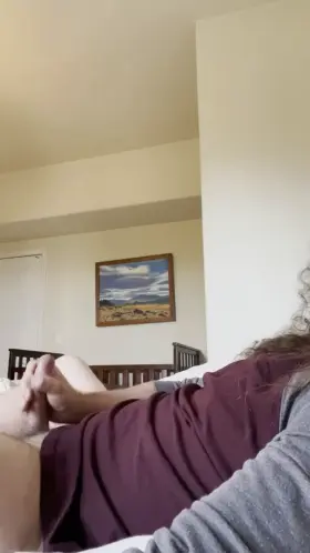 Cumming on red shirt