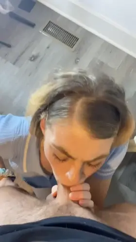 She deepthroats it like a champion