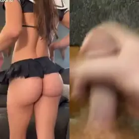 Tight miniskirt ass made me pump