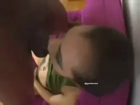 Serving up her mouth