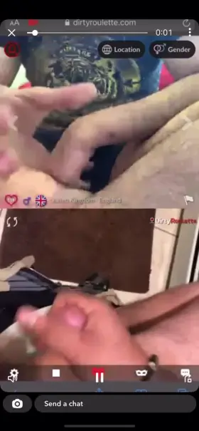 Guy on dirtyroulette got really excited when I came, tons of cum