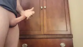 Releasing tension after a long day! Maybe next time you'll have a better spot for my cum 😈