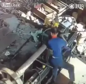 Factory worker injured by machine