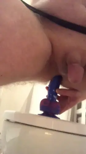 Sliding an 8 inch dildo into my tight ass
