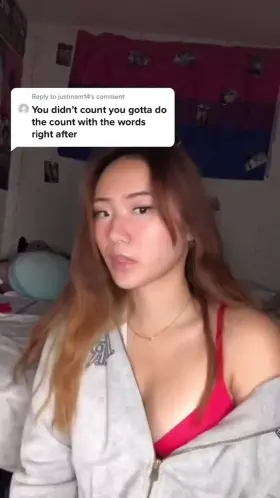 Who is this beautiful Asian girl giving a JOI?