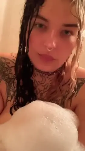Rub-a-dub-dub big goth titties in a tub.😜