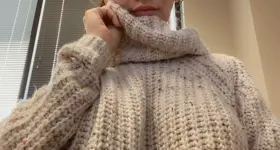 it was so cold in the office you could see my nipples through this sweater 😅