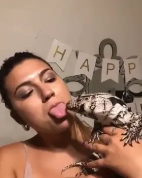 HMFT after I try to tongue kiss the lizard.